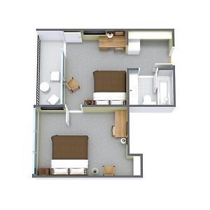 1 Bedroom Pool or Boulevard View Single 1 Queen Bed F